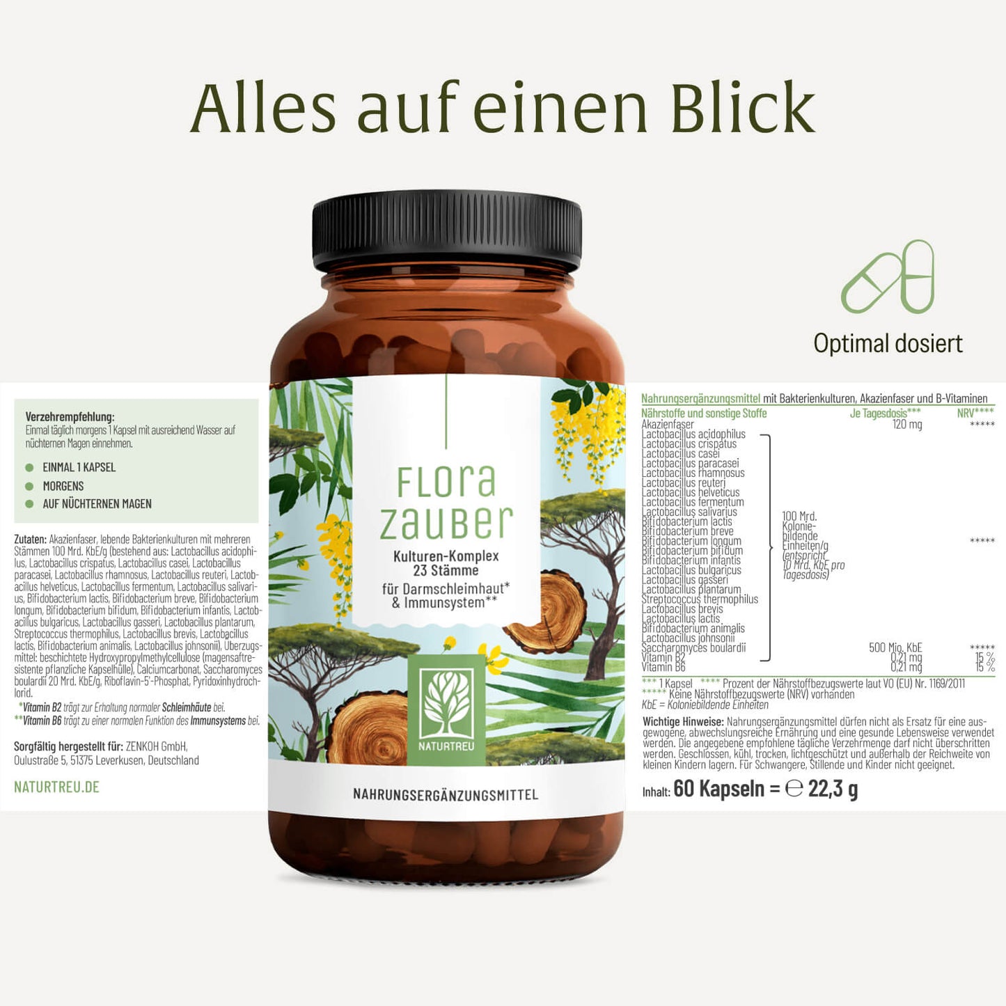 Florazauber NATURTREU: Nährwertangaben, Inhaltsstoffe + Verzehrempfehlung.