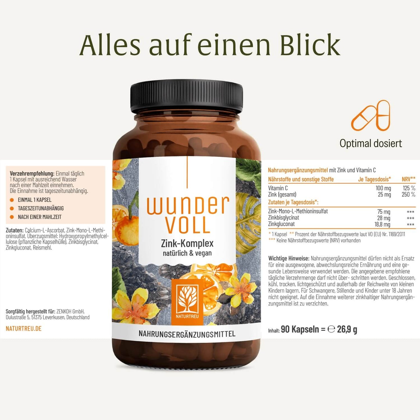 Wundervoll Zink-Komplex Etikett