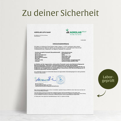 Heldenkraft Laborzertifikat