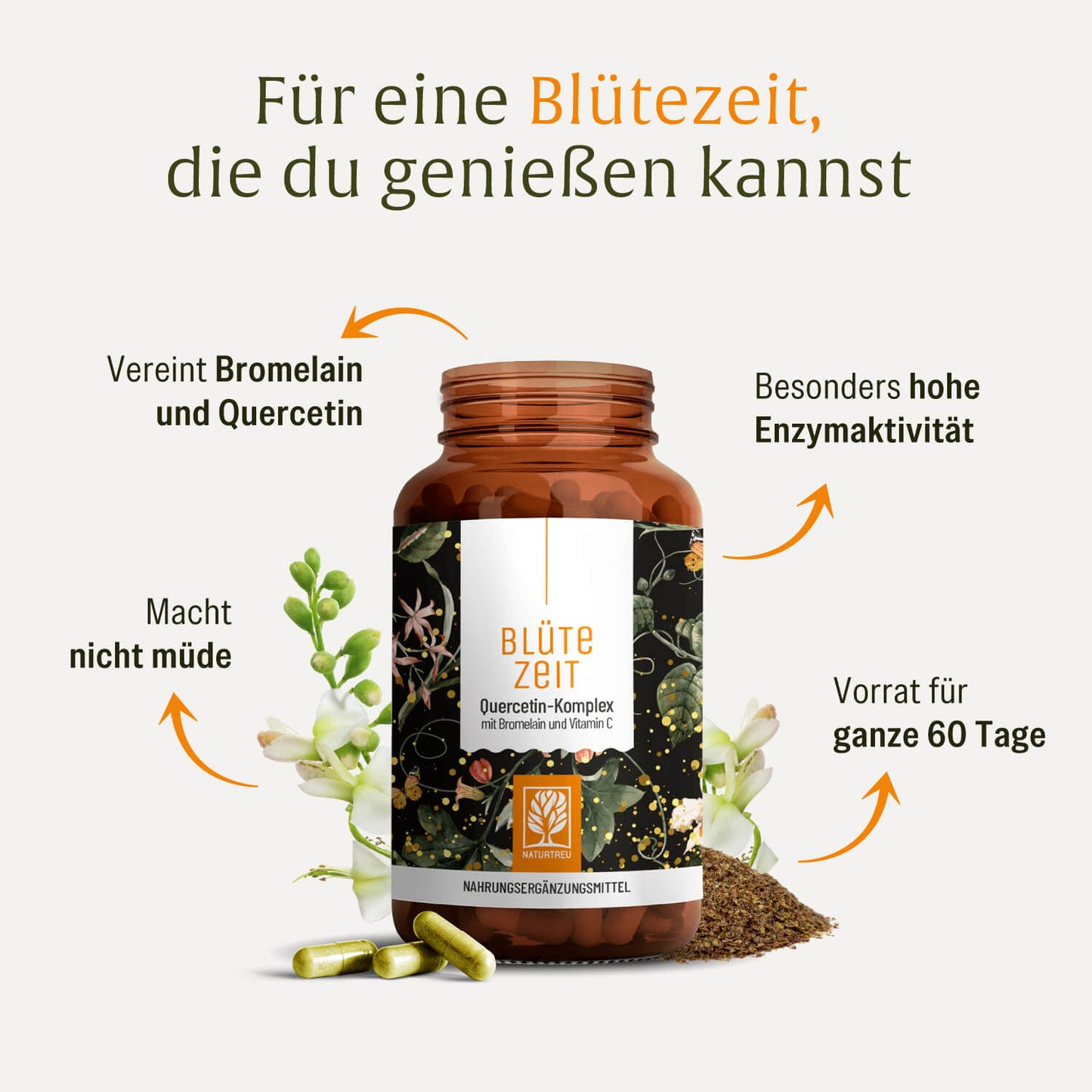 Bluetezeit Quercetin-Komplex Hochwertige-Inhaltsstoffe 