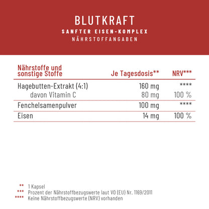 Blutkraft Eisen-Komplex Naehrwerte 