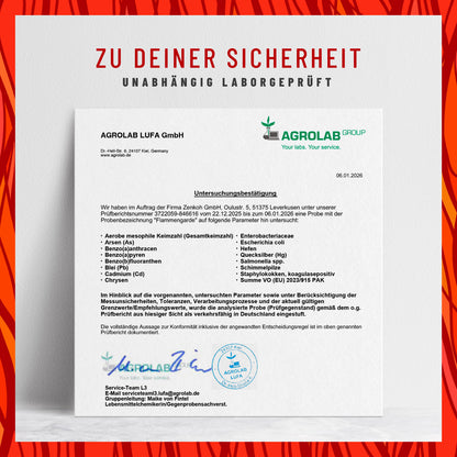 Flammengarde Weihraum-Ingwer-Kurkuma-komplex Laborzertifikat 