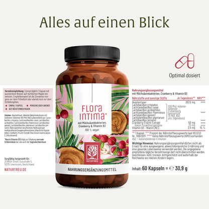 Floraintima NATURTREU: Nährwertangaben, Inhaltsstoffe + Verzehrempfehlung 