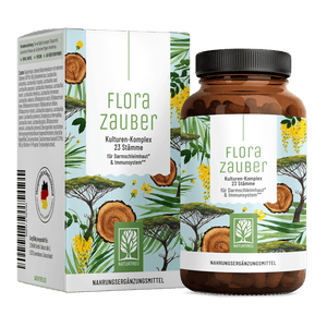Florazauber von NATURTREU, Kulturen-Komplex mit 60 Probiotika Kapseln für 2 Monate.