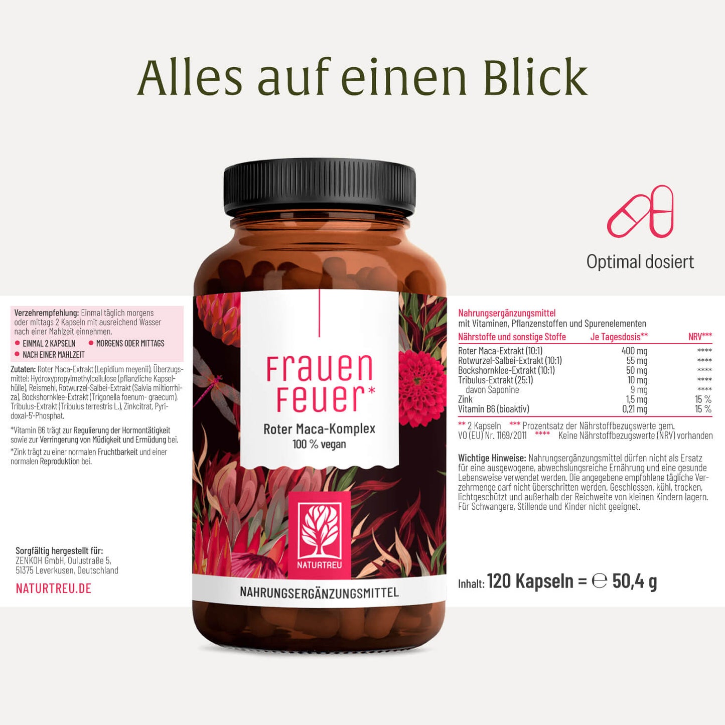 Frauenfeuer Roter Maca-Komplex Etikett