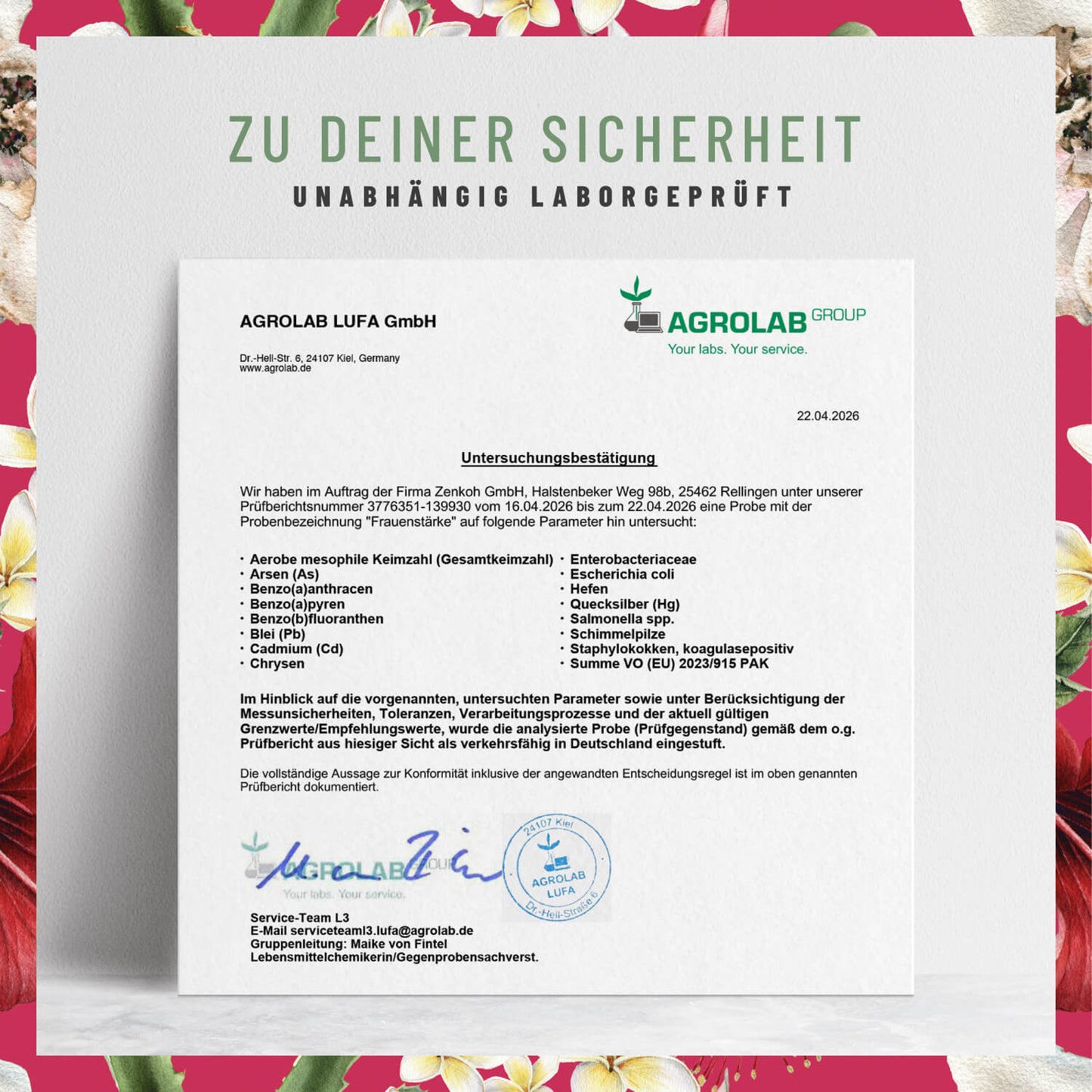 Frauenstaerke Inositol Moenchspfeffer Laborzertifikat 