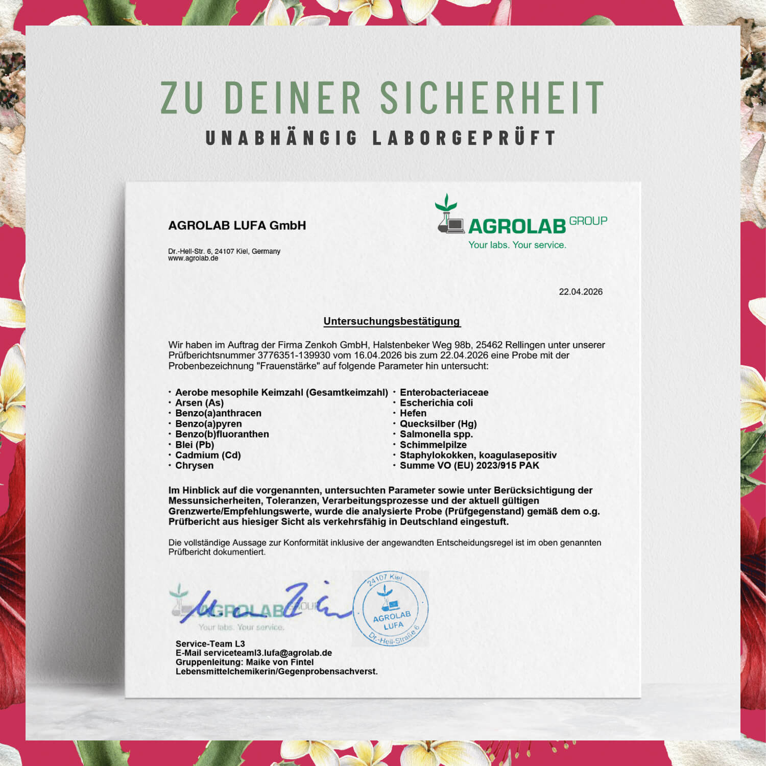 Frauenstaerke Inositol Moenchspfeffer Laborzertifikat 