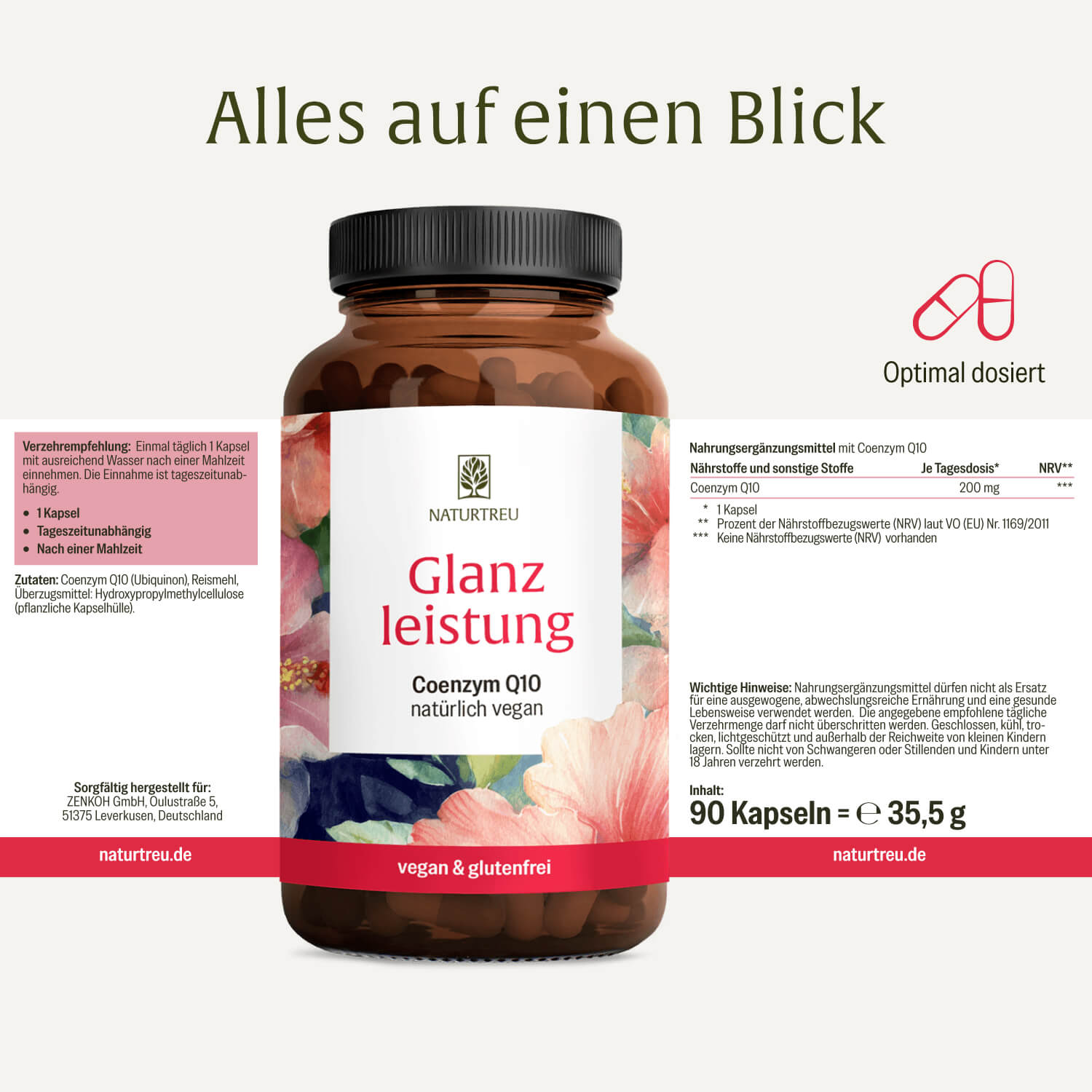 Glanzleistung Coenzym Q10 Etikett