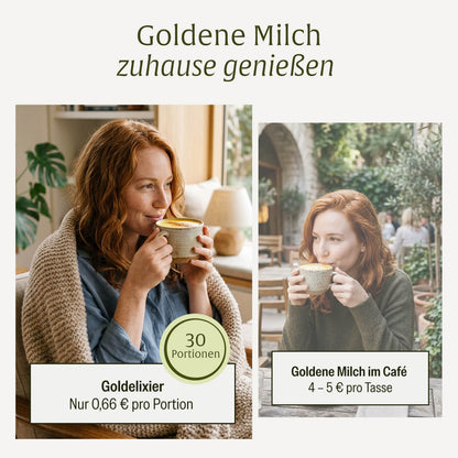 Goldelixier: Goldene Milch mit Kurkuma, Zimt, Lucuma & Ashwagandha