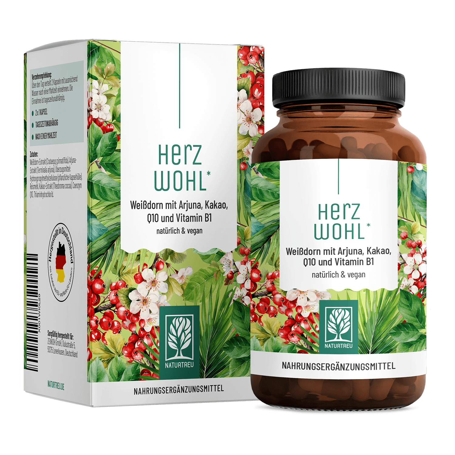 Herzwohl Weissdorn Arjuna Kakao Q10 Vitaminb1 
