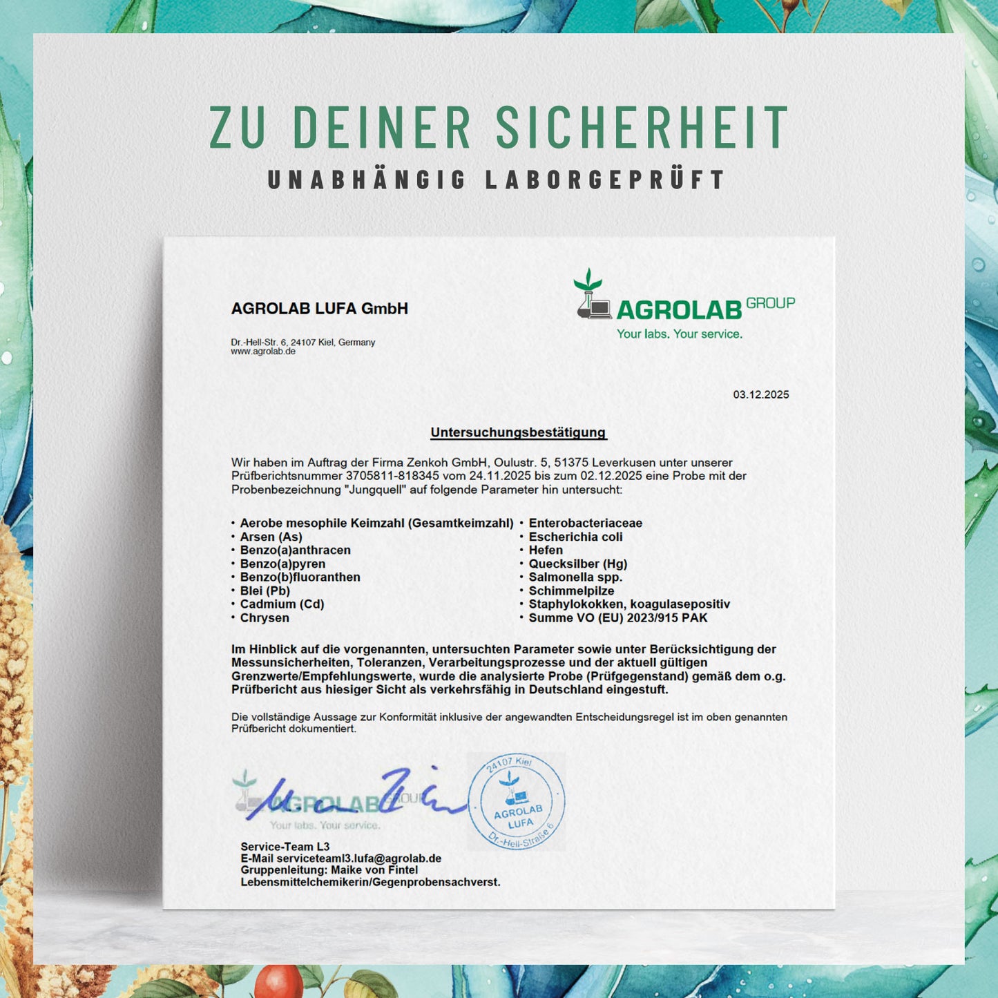 Jungquell mit-Hyaluronsaeure-Aloe-Vera-Hagebutte-Hirse-Biotin Laborzertifikat 