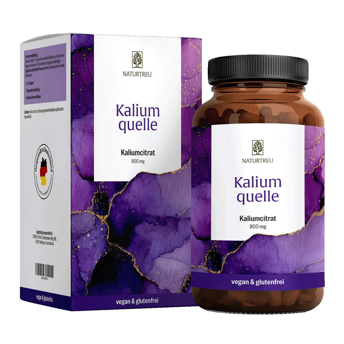 Kaliumquelle: Kalium Kapseln mit 800 mg elementarem Kalium