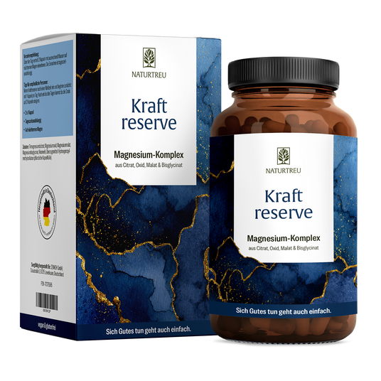 Kraftreserve von NATURTREU – Magnesium-Komplex aus Citrat, Oxid, Malat und Bisglycinat – 180 Kapseln für 3 Monate 