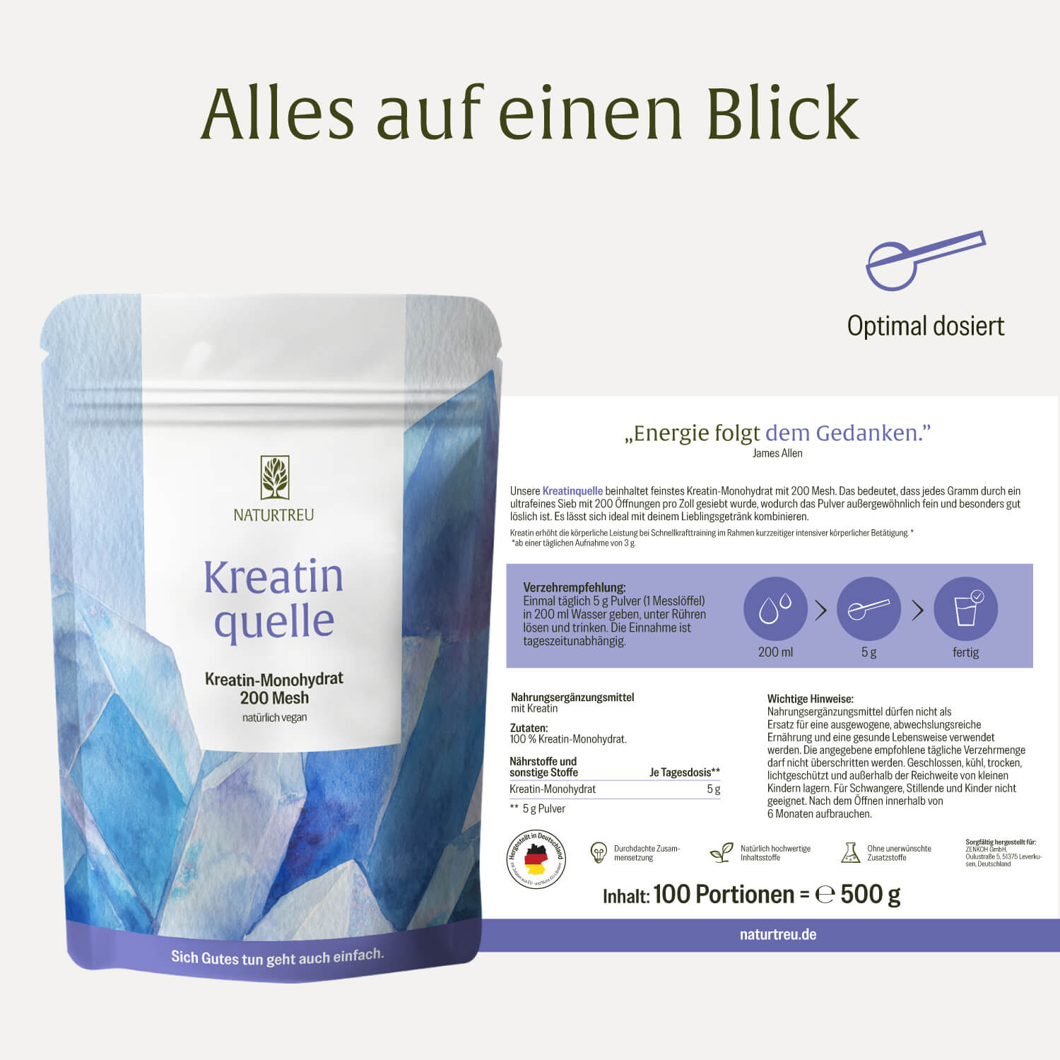 Kreatinquelle Kreatin-Monohydrat Etikett 01