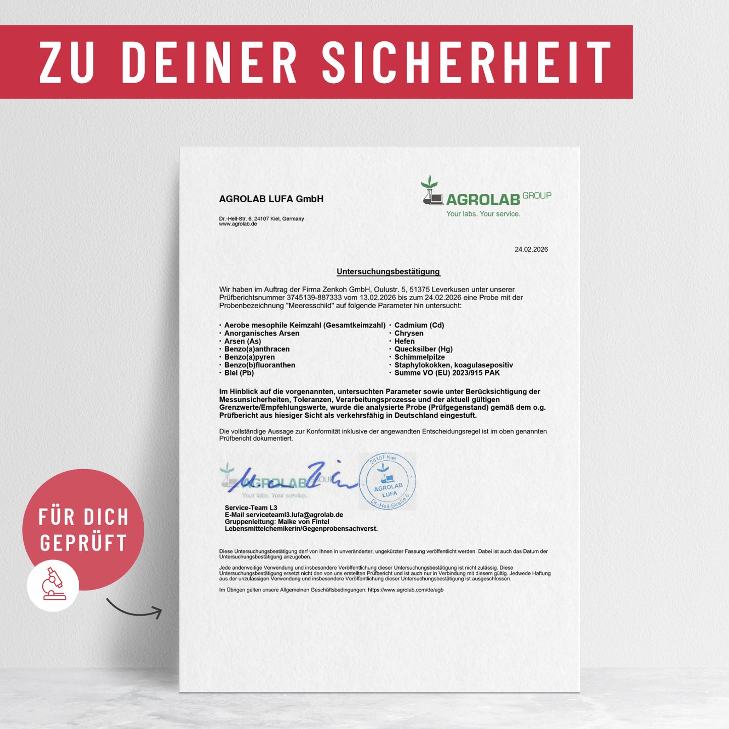 MESC Meeresschild Creatives Laborzertifikat