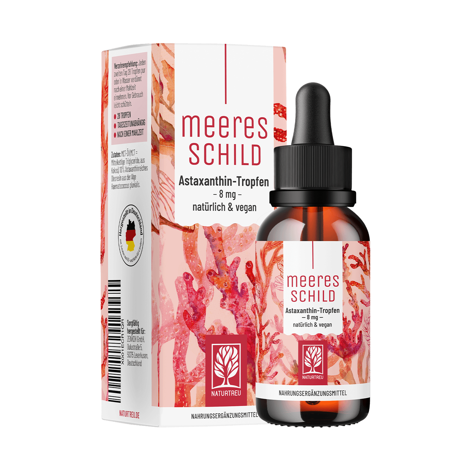 Meeresschild Astaxanthin-Tropfen Titelbild