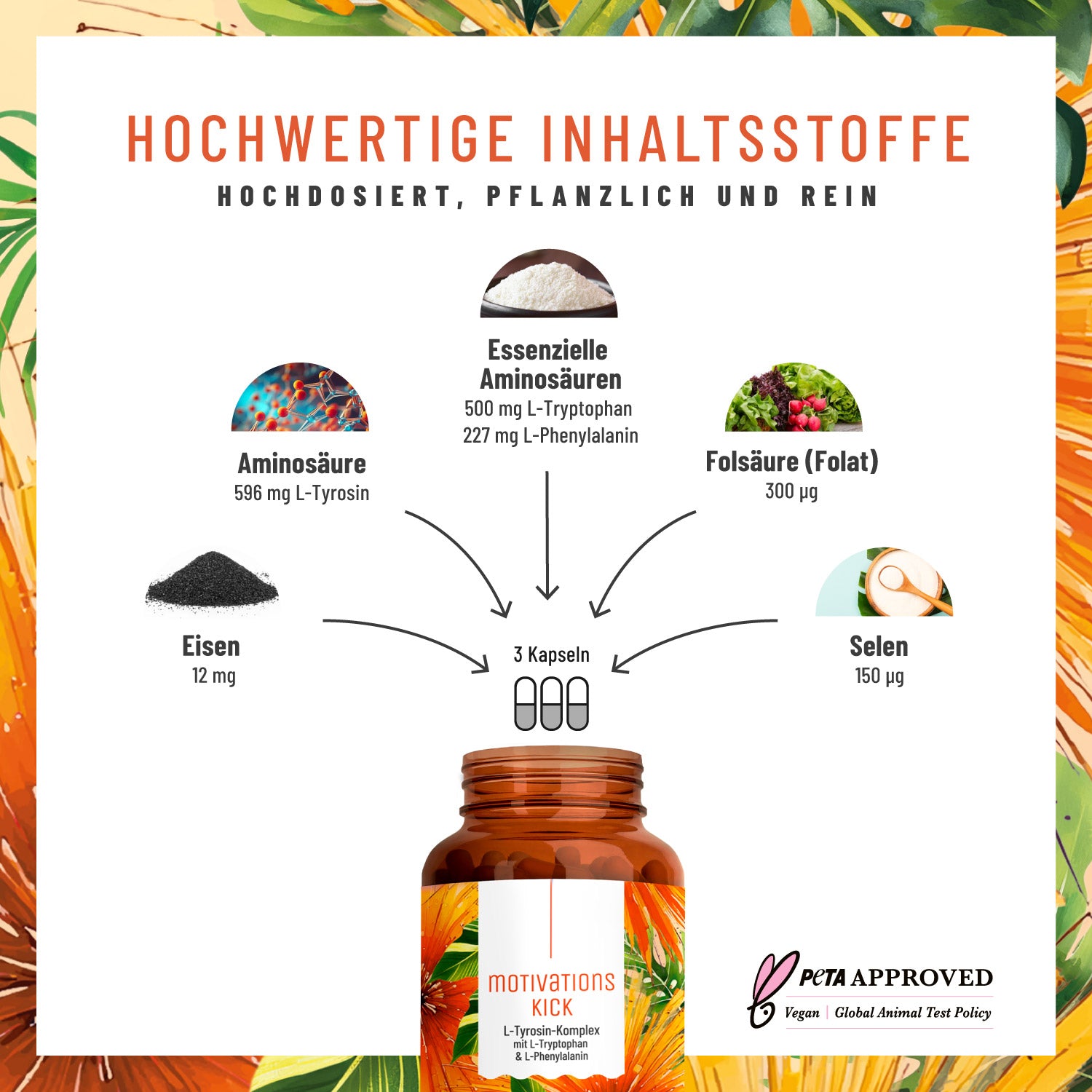 Motivationskick L-Tyrosin-Komplex Inhaltsstoffe