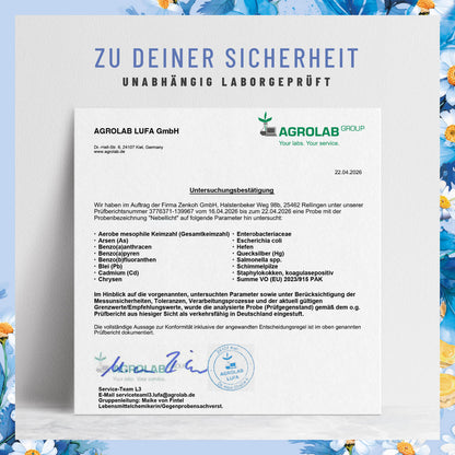 Nebellicht Mutterkraut-Magnesium-Ingwer-q10-vitaminb2-komplex Laborzertifikat 