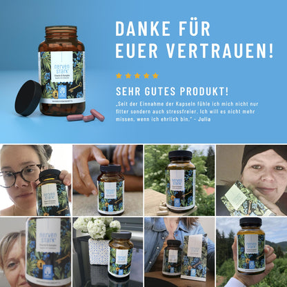 Zufriedene Kundinnen und Kunden mit NATURTREU Nervenstark Vitamin B Komplex.