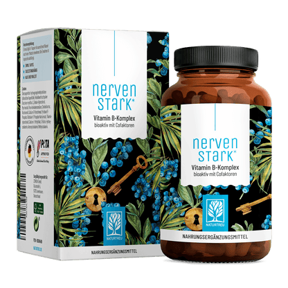 Nervenstark von NATURTREU, 120 Vitamin B Komplex Kapseln für 4 Monate.
