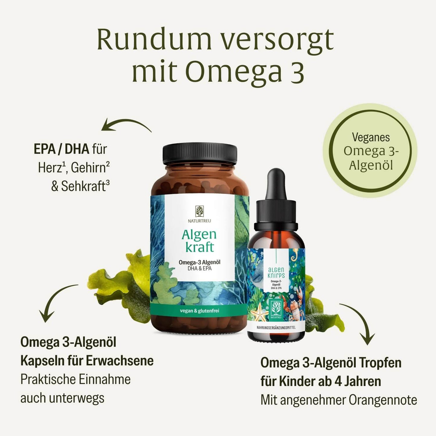 Omega 3 Familien Sparpaket: Algenkraft & Algenknirps