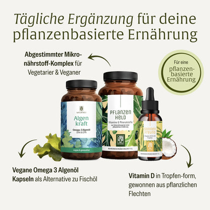 Pflanzliche Ernährung Sparpaket: Sonnenfreund, Pflanzenheld & Algenkraft