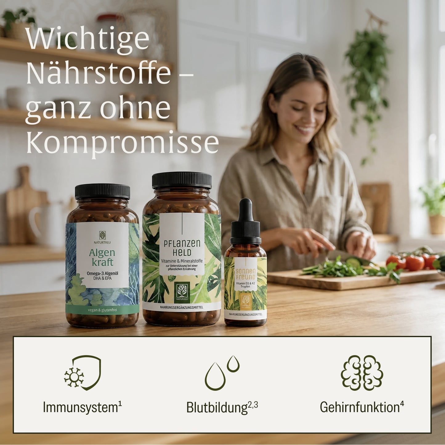 Pflanzliche Ernährung Sparpaket: Sonnenfreund, Pflanzenheld & Algenkraft