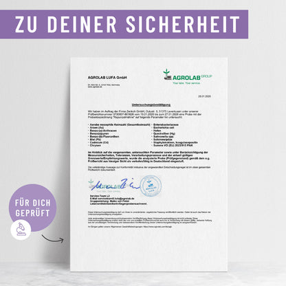 Rapunzelmaehne Haarwurzel-Komplex Laborzertifikat