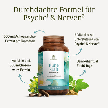 Ruhepol Ashwagandha Rosenwurz Hochwertige Inhaltsstoffe