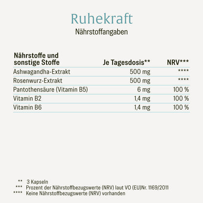 Ruhepol Ashwagandha-Rosenwurz Naehrstoffe 