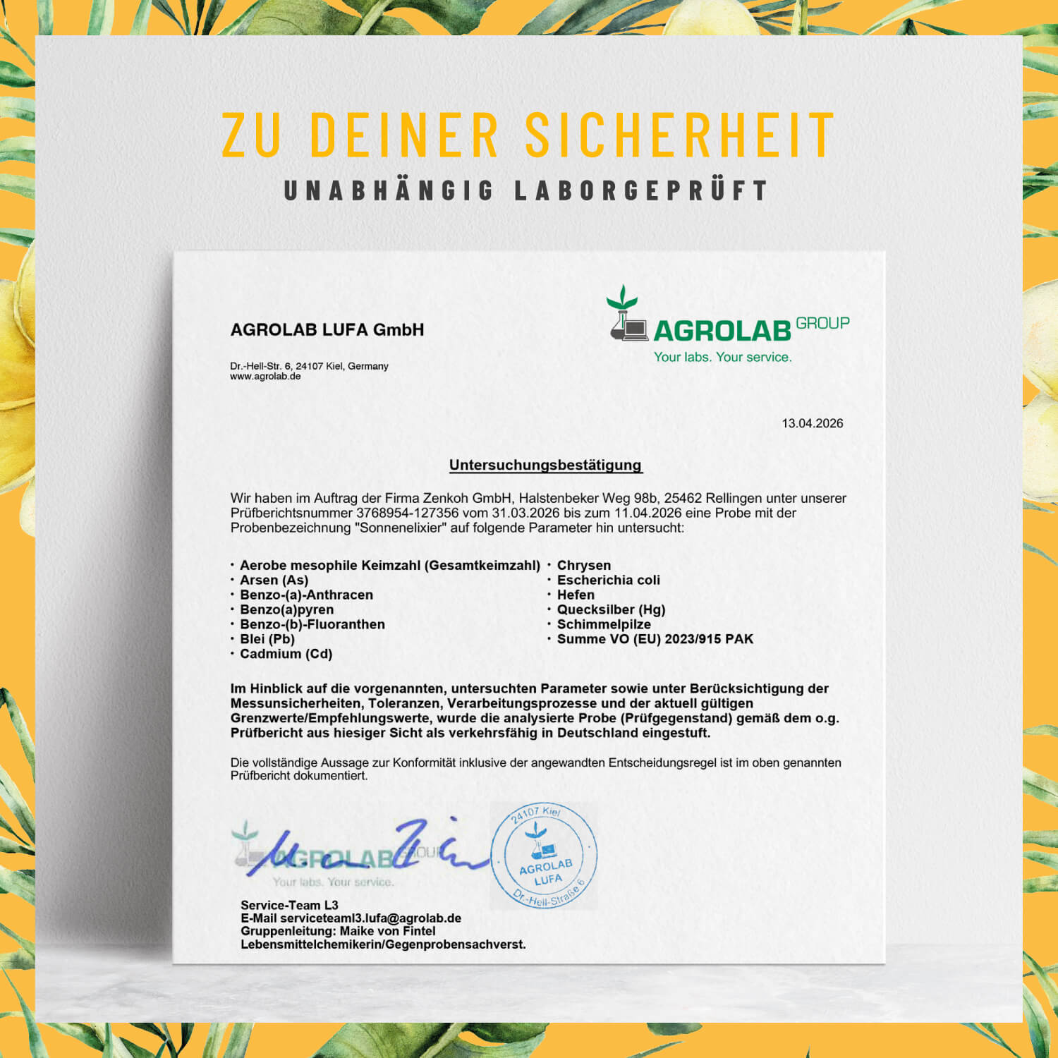 Sonnenelixier Creative Laborgeprueft