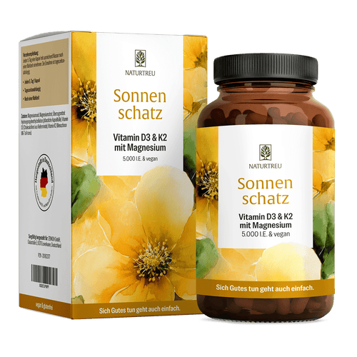 Veganes Vitamin D3 5.000 I.E. mit K2 & Magnesium (5 Tage Depot) 