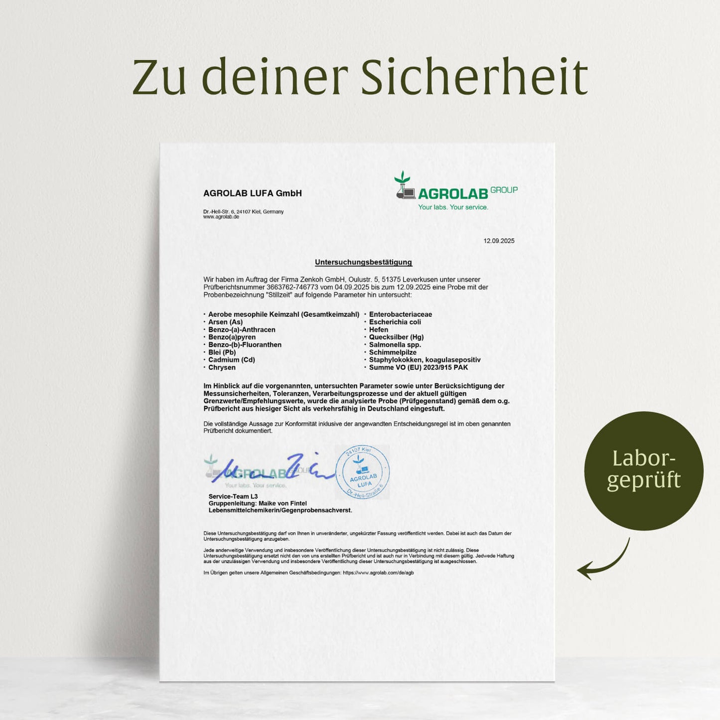 Stillzeit Aktivierter Bockshornklee-Komplex Laborzertifikat