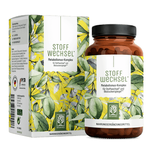 Stoffwechsel von NATURTREU, Metabolismus-Komplex für Stoffwechsel und Blutzuckerspiegel, 120 Stoffwechsel Kapseln für 30 Tage.