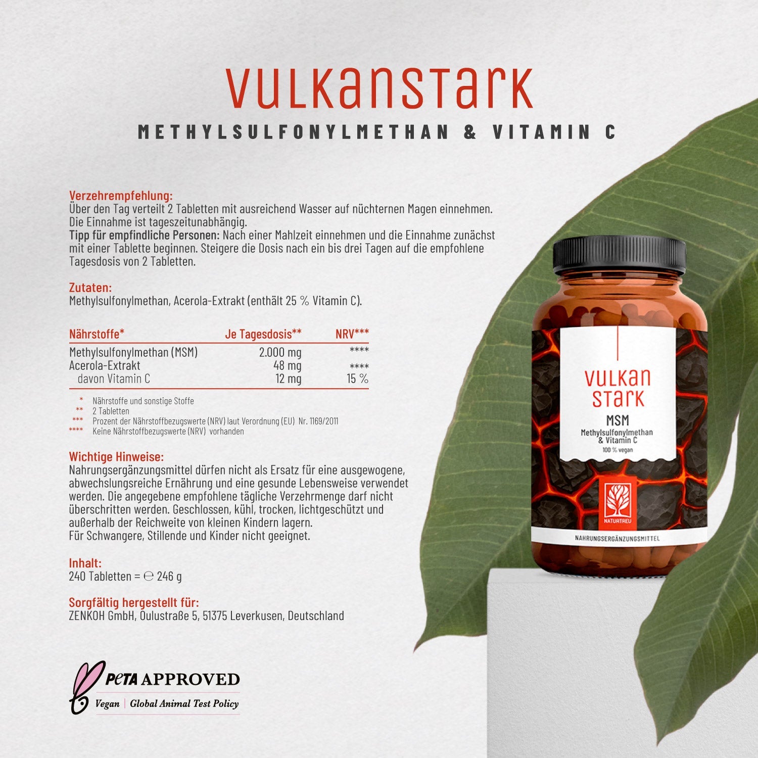 Vulkanstark Etikett 