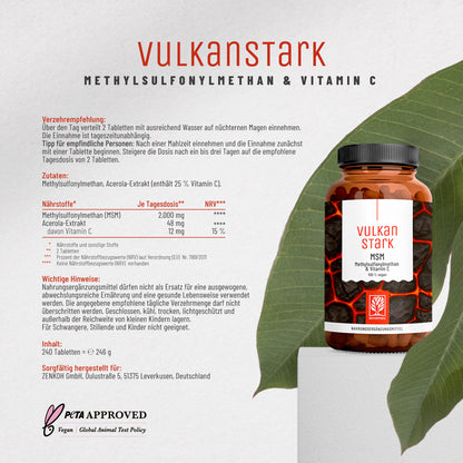 Vulkanstark Etikett 