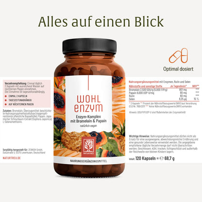 Wohlenzym -  Enzym-Komplex mit Bromelain & Papain